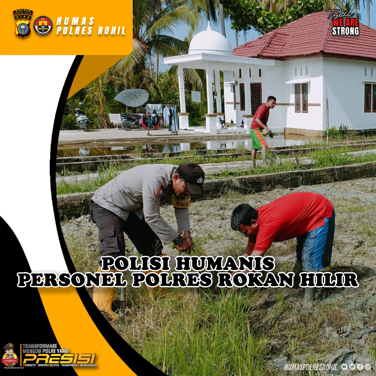 Bersama Warga, Bhabinkamtibmas Bagan Punak Pesisir Gotong Royong Kamis Bersih